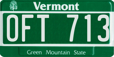 VT license plate OFT713
