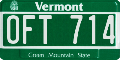 VT license plate OFT714