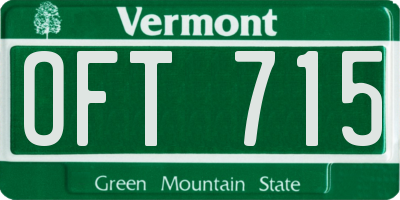 VT license plate OFT715