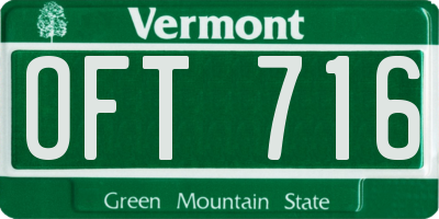 VT license plate OFT716