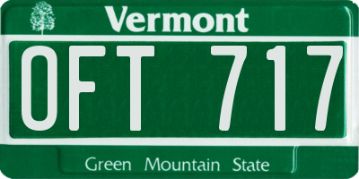 VT license plate OFT717