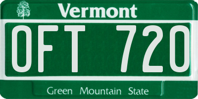 VT license plate OFT720