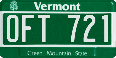 VT license plate OFT721