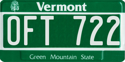 VT license plate OFT722