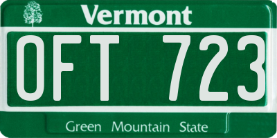 VT license plate OFT723