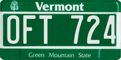 VT license plate OFT724