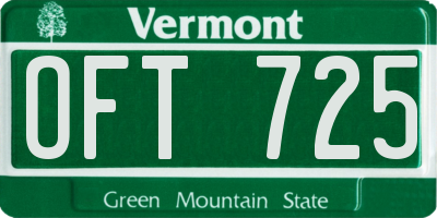 VT license plate OFT725
