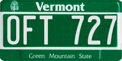 VT license plate OFT727