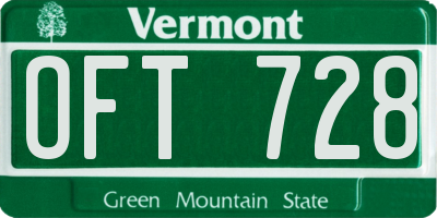 VT license plate OFT728