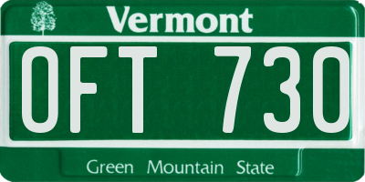 VT license plate OFT730