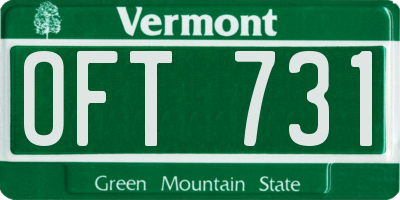 VT license plate OFT731