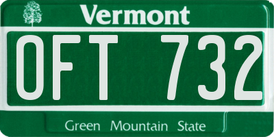 VT license plate OFT732