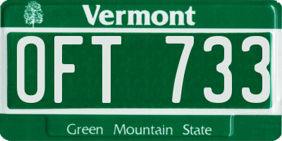 VT license plate OFT733