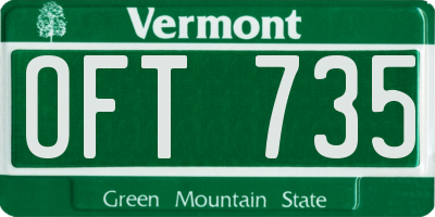VT license plate OFT735