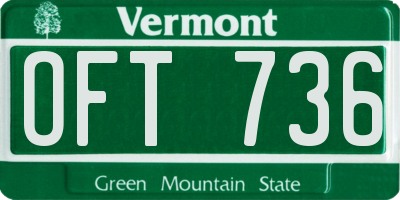 VT license plate OFT736