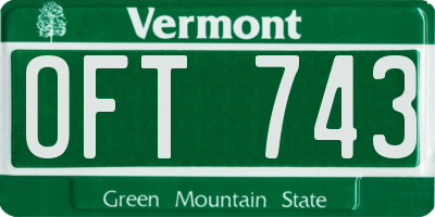 VT license plate OFT743