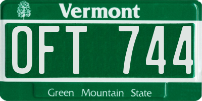 VT license plate OFT744