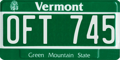 VT license plate OFT745