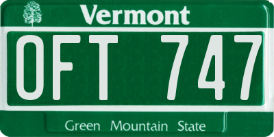 VT license plate OFT747