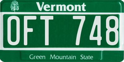 VT license plate OFT748