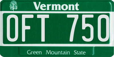 VT license plate OFT750