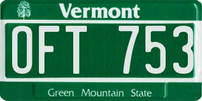 VT license plate OFT753