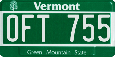 VT license plate OFT755