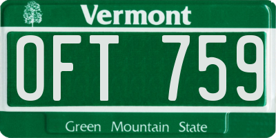 VT license plate OFT759