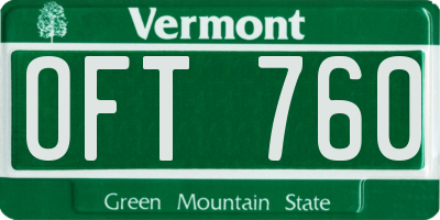 VT license plate OFT760
