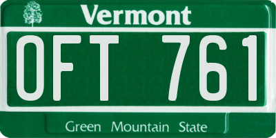 VT license plate OFT761