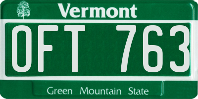 VT license plate OFT763
