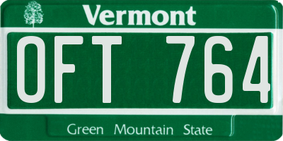 VT license plate OFT764