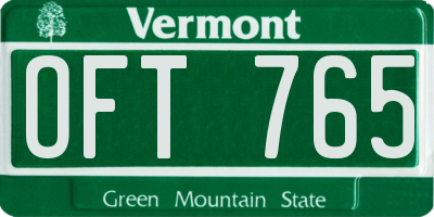 VT license plate OFT765