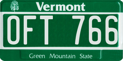 VT license plate OFT766
