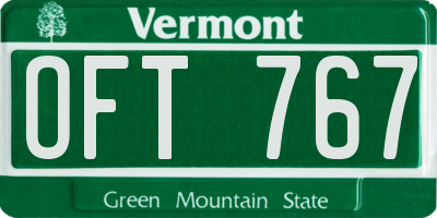 VT license plate OFT767