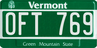 VT license plate OFT769