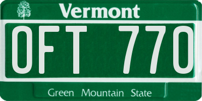 VT license plate OFT770