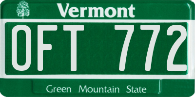 VT license plate OFT772
