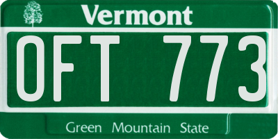 VT license plate OFT773