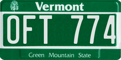 VT license plate OFT774