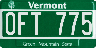 VT license plate OFT775