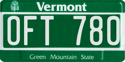 VT license plate OFT780