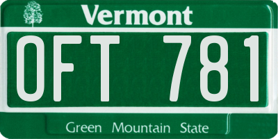 VT license plate OFT781