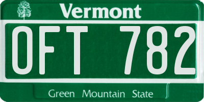 VT license plate OFT782