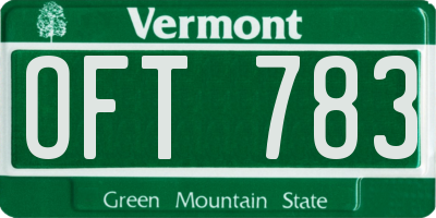 VT license plate OFT783