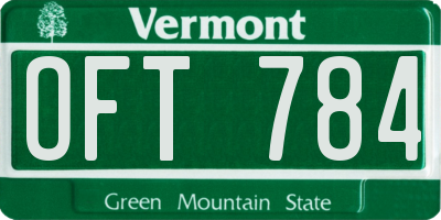 VT license plate OFT784