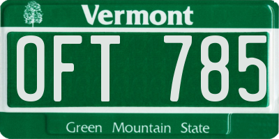 VT license plate OFT785