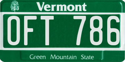 VT license plate OFT786