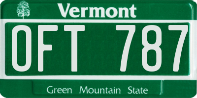 VT license plate OFT787