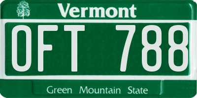 VT license plate OFT788